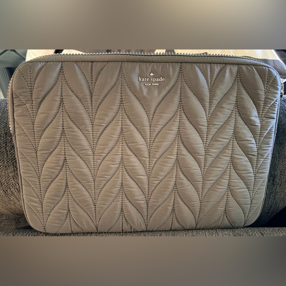 Kate Spade Black Quilted Design Laptop Case